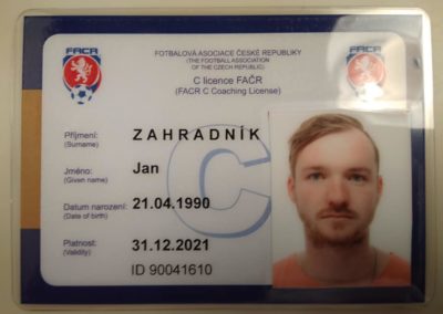 C licence - Jan Zahradník